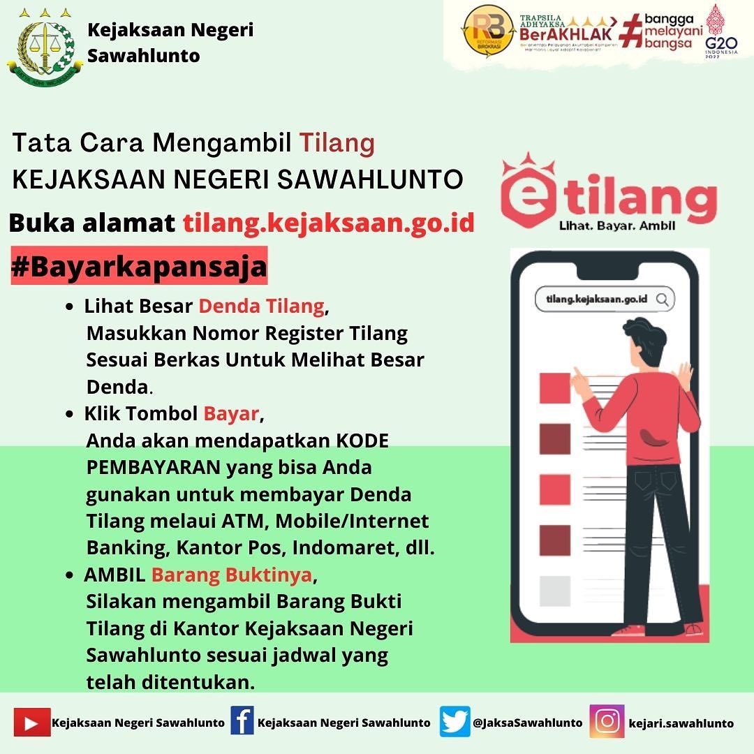 INFO !!!!Tata Cara Pengambilan Barang Bukti Tilang di Kejaksaan Negeri Sawahlunto. - from Instagram