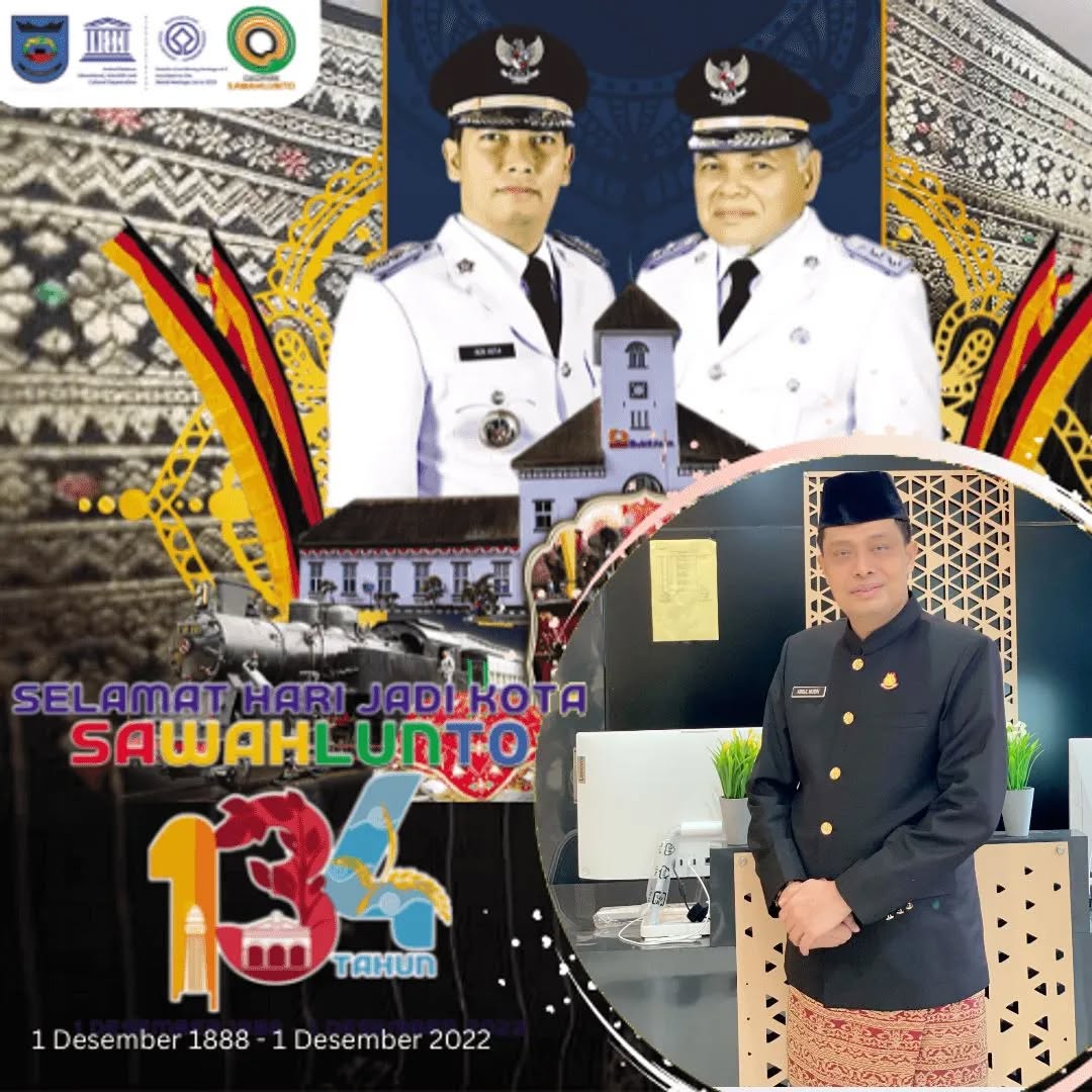 Kepala Kejakaaan Negeri Sawahlunto Bapak Dr.ABDUL MUBIN,.ST.SH,MH,. Beserta Seluruh jajaran Kejaksaan Negeri Sawahlunto Mengucapkan Selamat Hari Jadi Kota Sawahlunto yang ke-134 Tanggal 1 Desember 2022.Melalui Peringatan Hari Jadi Kota Sawahlunto ke-134 Tahun 2022, kita mewujudkan Sawahlunto sebagai kota wisata yang kreatif, inovatif, unggul, bermartabat, berkeadilan dan sejahtera. Dan kita dukung upaya pelestarian warisan dunia " Ombilin Coal Mining Heritage of Sawahlunto " ..____Update terus informasi anda tentang Kejaksaan Negeri Sawahlunto terbaru di official account Instagram,Facebook dan Youtube kami !!..____🌐 kejari-sawahlunto.kejaksaan.go.idFACEBOOK : Kejaksaan Negeri SawahluntoYOUTUBE : Kejakaaan Negeri Sawahlunto NewTWITTER : @JaksaSawahlunto..________#KejaksaanRI#kejatisumbarnew@kejatisumbarnew#kejarisawahlunto - from Instagram