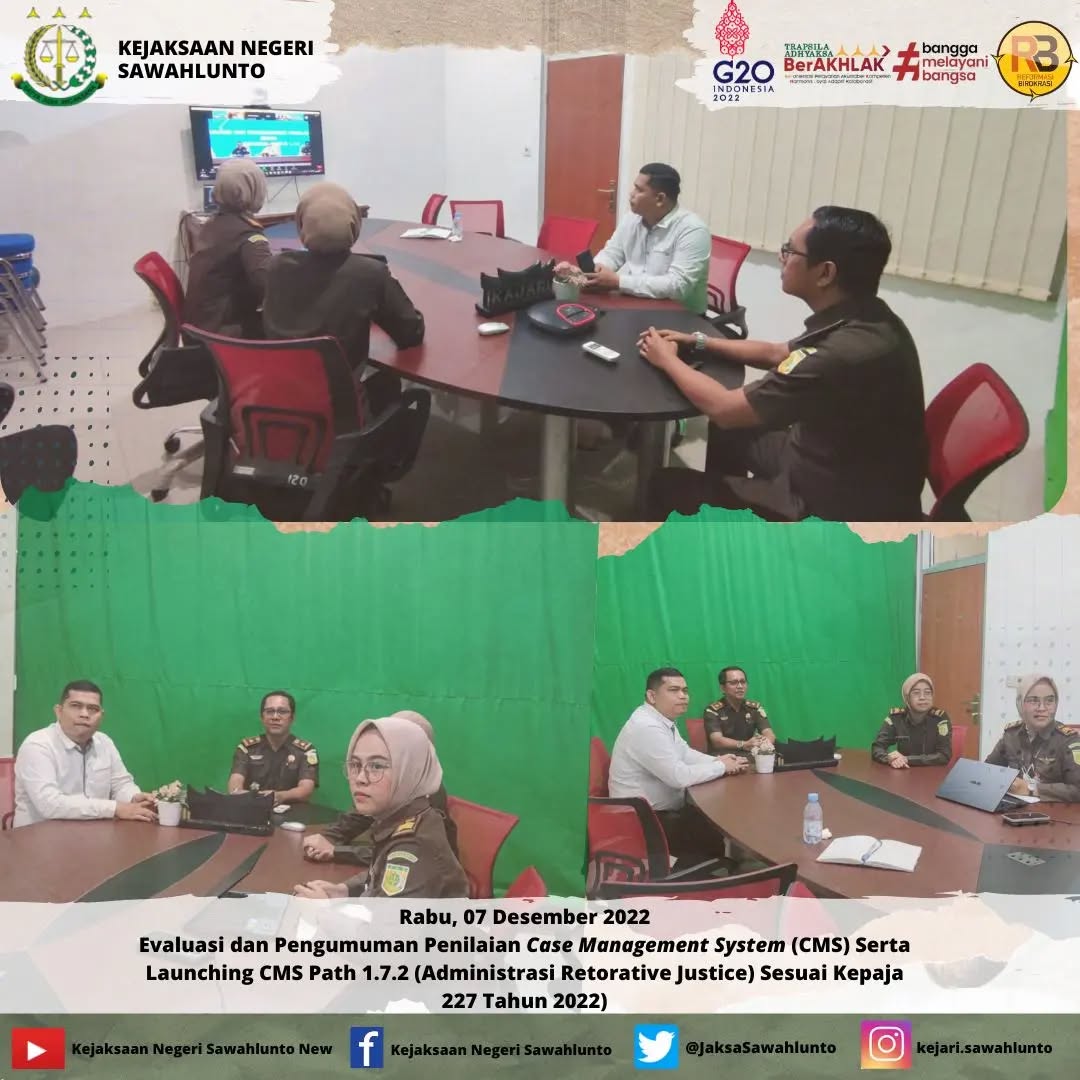 Rabu, 07 Desember 2022Evaluasi dan Pengumuman Penilaian Case Management System (CMS) Serta Launching CMS Path 1.7.2 (Administrasi Retorative Justice) Sesuai Kepaja 227 Tahun 2022)..____Update terus informasi anda tentang Kejaksaan Negeri Sawahlunto terbaru di official account Instagram,Facebook dan Youtube kami !!..____🌐 kejari-sawahlunto.kejaksaan.go.idFACEBOOK : Kejaksaan Negeri SawahluntoYOUTUBE : Kejakaaan Negeri Sawahlunto NewTWITTER : @JaksaSawahlunto..________#KejaksaanRI#kejatisumbarnew@kejatisumbarnew#kejarisawahlunto - from Instagram