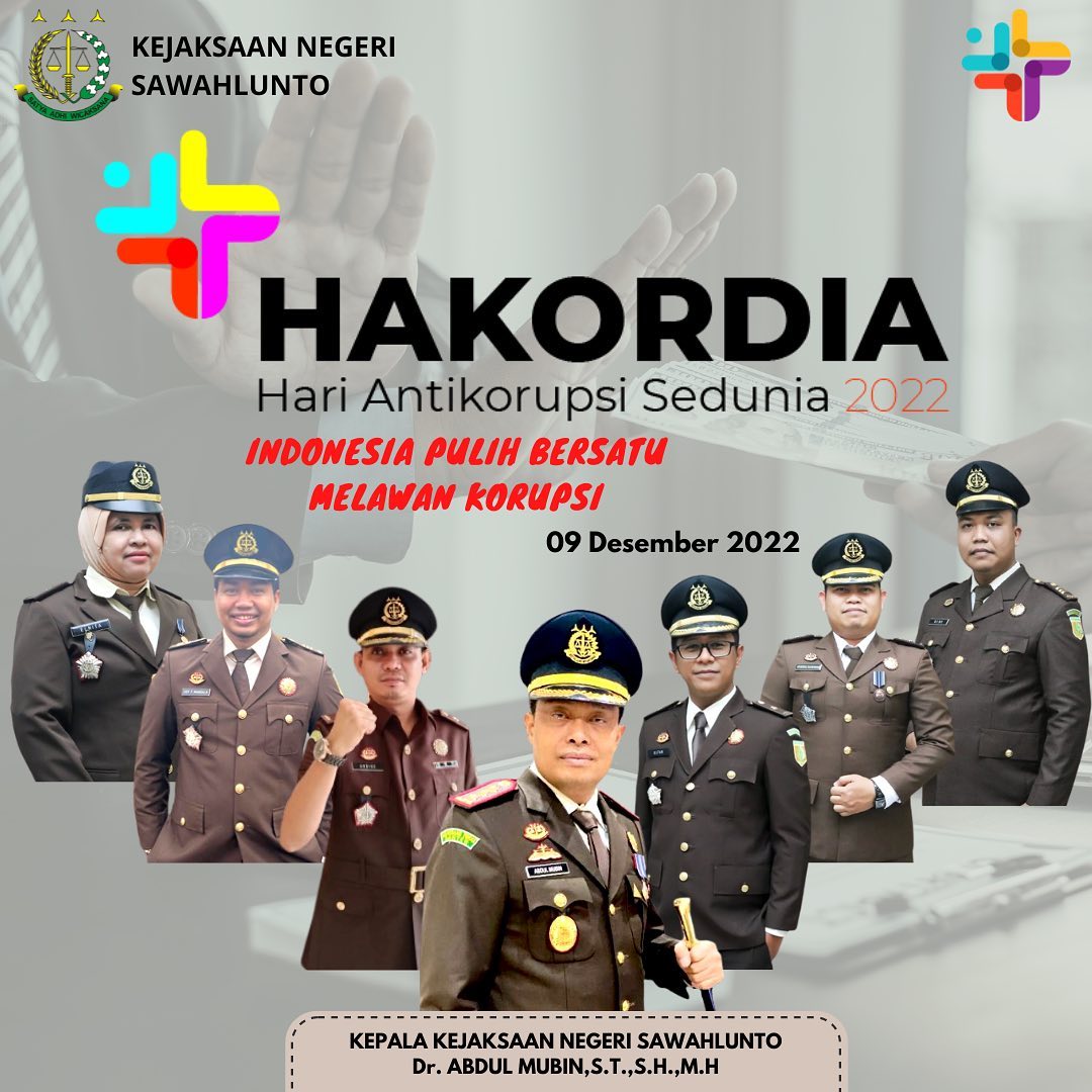 Kepala Kejaksaan Negeri Sawahlunto Beserta Seluruh Jajaran Mengucapkan Selamat Hari Anti Korupsi Seduinia 2022, “ Indonesia Pulih, Bersatu Melawan Korupsi” ..____Update terus informasi anda tentang Kejaksaan Negeri Sawahlunto terbaru di official account Instagram,Facebook dan Youtube kami !!..____🌐 kejari-sawahlunto.kejaksaan.go.idFACEBOOK : Kejaksaan Negeri SawahluntoYOUTUBE : Kejakaaan Negeri Sawahlunto NewTWITTER : @JaksaSawahlunto..________#KejaksaanRI#kejatisumbarnew@kejatisumbarnew#kejarisawahlunto - from Instagram