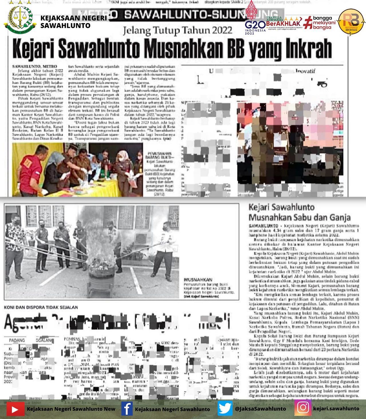 Update informasi anda tentang Kejaksaan Negeri Sawahlunto terbaru di official account Instagram,Facebook dan Youtube kami !!..____FACEBOOK : Kejaksaan Negeri SawahluntoYOUTUBE : Kejakaaan Negeri Sawahlunto NewTWITTER : @JaksaSawahlunto..________#KejaksaanRI#kejatisumbarnew@kejatisumbarnew#kejarisawahlunto - from Instagram