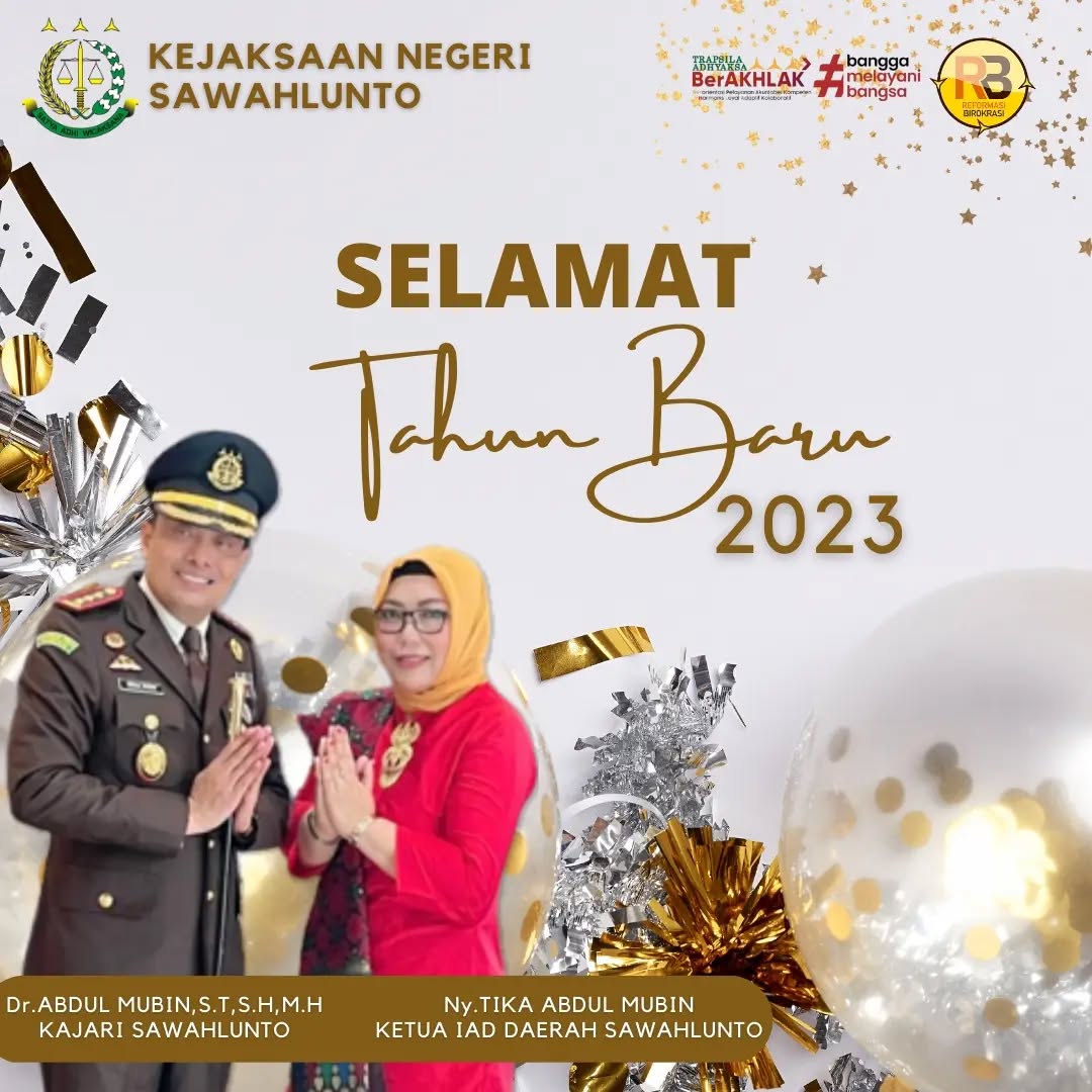 Segenap Keluarga Besar Kejaksaan Negeri Sawahlunto mengucapkan selamat Tahun Baru 2023..____Update terus informasi anda tentang Kejaksaan Negeri Sawahlunto terbaru di official account Instagram,Facebook dan Youtube kami !!..____🌐 kejari-sawahlunto.kejaksaan.go.idFACEBOOK : Kejaksaan Negeri SawahluntoYOUTUBE : Kejakaaan Negeri Sawahlunto NewTWITTER : @JaksaSawahlunto..________#KejaksaanRI#kejatisumbarnew@kejatisumbarnew#kejarisawahlunto - from Instagram