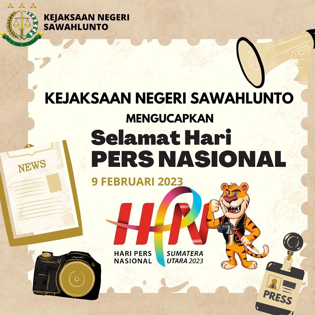 Kejaksaan Negeri Sawahlunto mengucapkan Selamat Hari Pers Nasional 09 Februari 2023..____Update terus informasi anda tentang Kejaksaan Negeri Sawahlunto terbaru di official account Instagram,Facebook dan Youtube kami !!..____🌐 kejari-sawahlunto.kejaksaan.go.idFACEBOOK : Kejaksaan Negeri SawahluntoYOUTUBE : Kejakaaan Negeri Sawahlunto NewTWITTER : @JaksaSawahlunto..________#KejaksaanRI#kejatisumbarnew@kejatisumbarnew#kejarisawahlunto - from Instagram