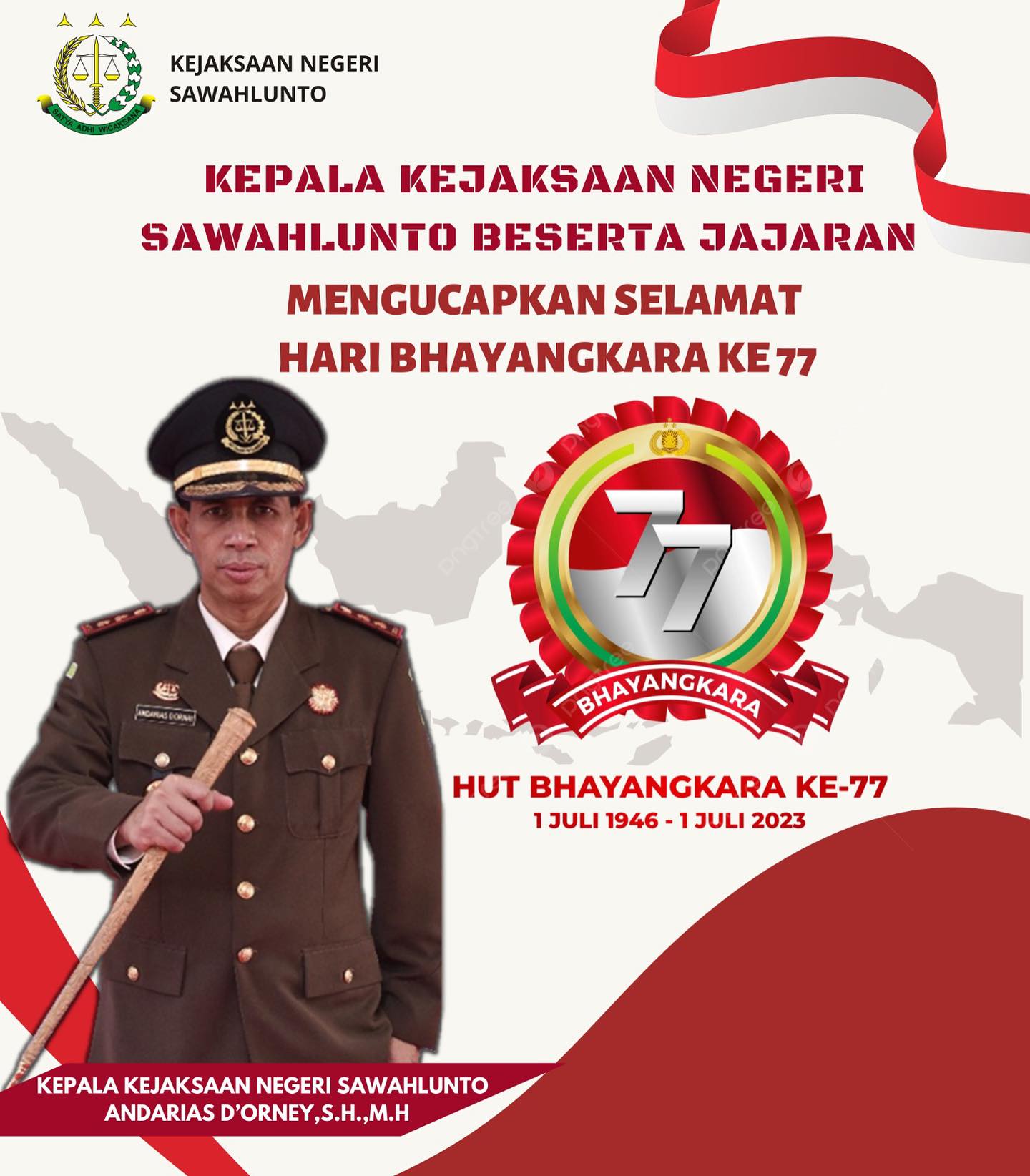 Kepala Kejaksaan Negeri Sawahlunto Beserta Seluruh Pegawai Kejaksaan Negeri Sawahlunto mengucapkan Selamat Hari Ulangtahun Bhayangkara Ke 77 “Polri Presisi Untuk Negeri, Pemilu Damai Menuju Indonesia Emas” ..____Update terus informasi anda tentang Kejaksaan Negeri Sawahlunto terbaru di official account Instagram,Facebook dan Youtube kami !!..____🌐 kejari-sawahlunto.kejaksaan.go.idFACEBOOK : Kejaksaan Negeri SawahluntoYOUTUBE : Kejakaaan Negeri Sawahlunto NewTWITTER : @JaksaSawahlunto..________#KejaksaanRI#kejatisumaterabarat @kejatisumaterabarat #kejarisawahlunto - from Instagram