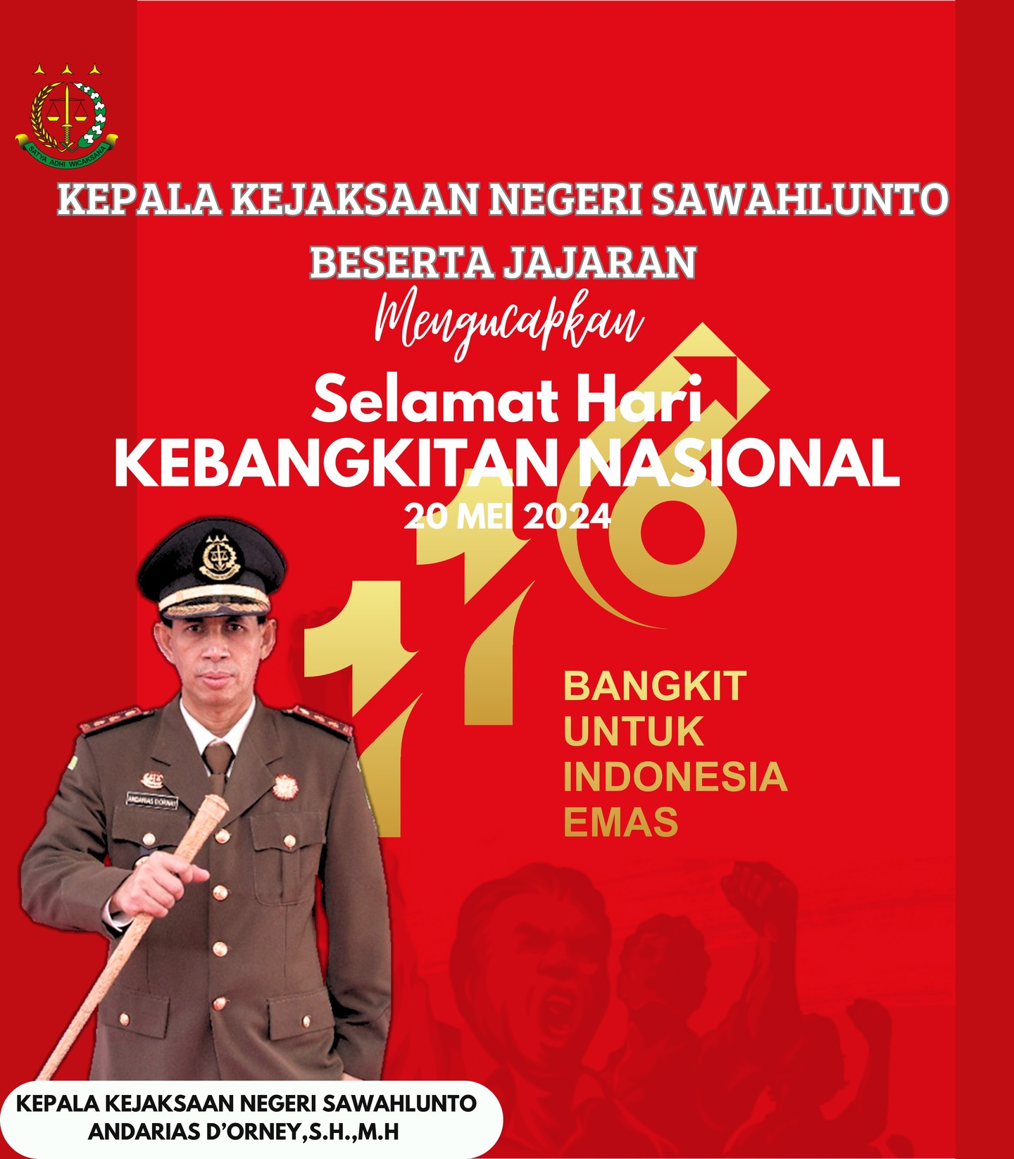 Kepala Kejaksaan Negeri Sawahlunto Beserta Seluruh Jajaran Mengucapkan Selamat Memperingati Hari Kebangkitan Nasional "Bangkit untuk Indonesia Emas" ____Update terus informasi anda tentang Kejaksaan Negeri Sawahlunto terbaru di official account Instagram,Facebook dan Youtube kami !!..____🌐 kejari-sawahlunto.kejaksaan.go.idFACEBOOK : Kejaksaan Negeri SawahluntoYOUTUBE : Kejakaaan Negeri Sawahlunto NewTWITTER : @JaksaSawahlunto..________#KejaksaanRI#kejatisumbarnew@kejatisumbarnew#kejarisawahlunto - from Instagram