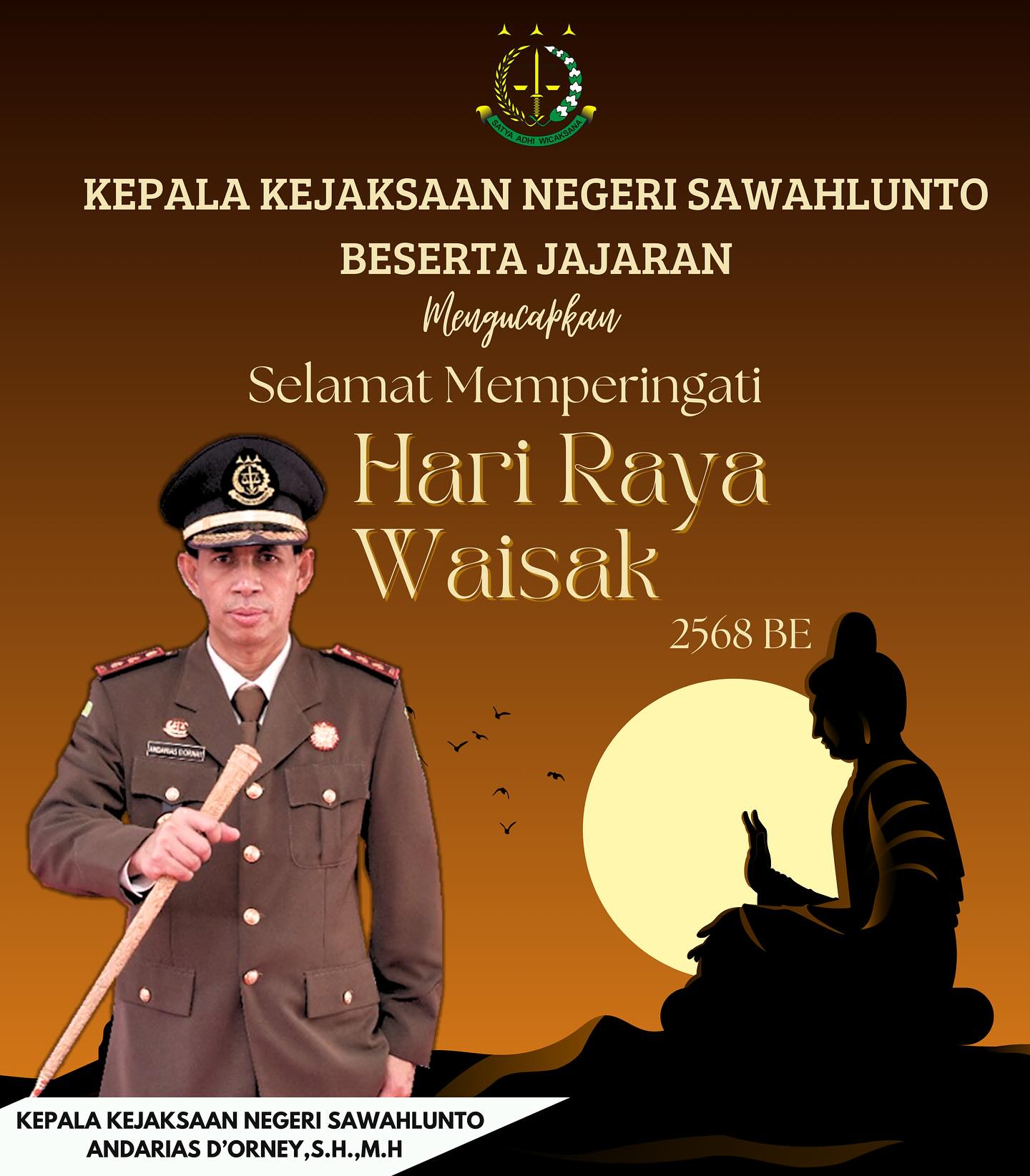 Kepala Kejaksaan Negeri Sawahlunto Beserta Seluruh Jajaran Mengucapkan Selamat Memperingati Hari Raya Waisak 2568 BE, Semoga Waisak senantiasa memberi kedamaian dan kebahagiaan ____Update terus informasi anda tentang Kejaksaan Negeri Sawahlunto terbaru di official account Instagram,Facebook dan Youtube kami !!..____🌐 kejari-sawahlunto.kejaksaan.go.idFACEBOOK : Kejaksaan Negeri SawahluntoYOUTUBE : Kejakaaan Negeri Sawahlunto NewTWITTER : @JaksaSawahlunto..________#KejaksaanRI#kejatisumbarnew@kejatisumbarnew#kejarisawahlunto - from Instagram