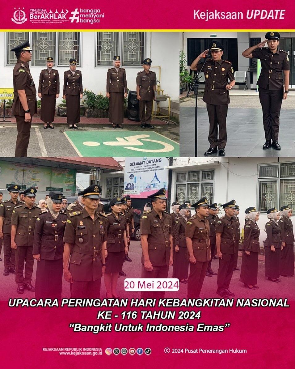 Bahwa pada hari Senin tanggal 20 Mei 2024 bertempat di Halaman Kantor Kejaksaan Negeri Sawahlunto, telah dilaksanakan Upacara Peringatan Hari Kebangkitan Nasional KE-116 Tahun 2024 “Bangkit Untuk Indonesia Emas”.—Update terus informasi anda tentang Kejaksaan Negeri Sawahlunto terbaru di official account Instagram,Facebook dan Youtube kami !!..____🌐 kejari-sawahlunto.kejaksaan.go.idFACEBOOK : Kejaksaan Negeri SawahluntoYOUTUBE : Kejakaaan Negeri Sawahlunto NewTWITTER : @JaksaSawahlunto..________#KejaksaanRI#kejatisumbarnew@kejatisumaterabarat#kejarisawahlunto - from Instagram
