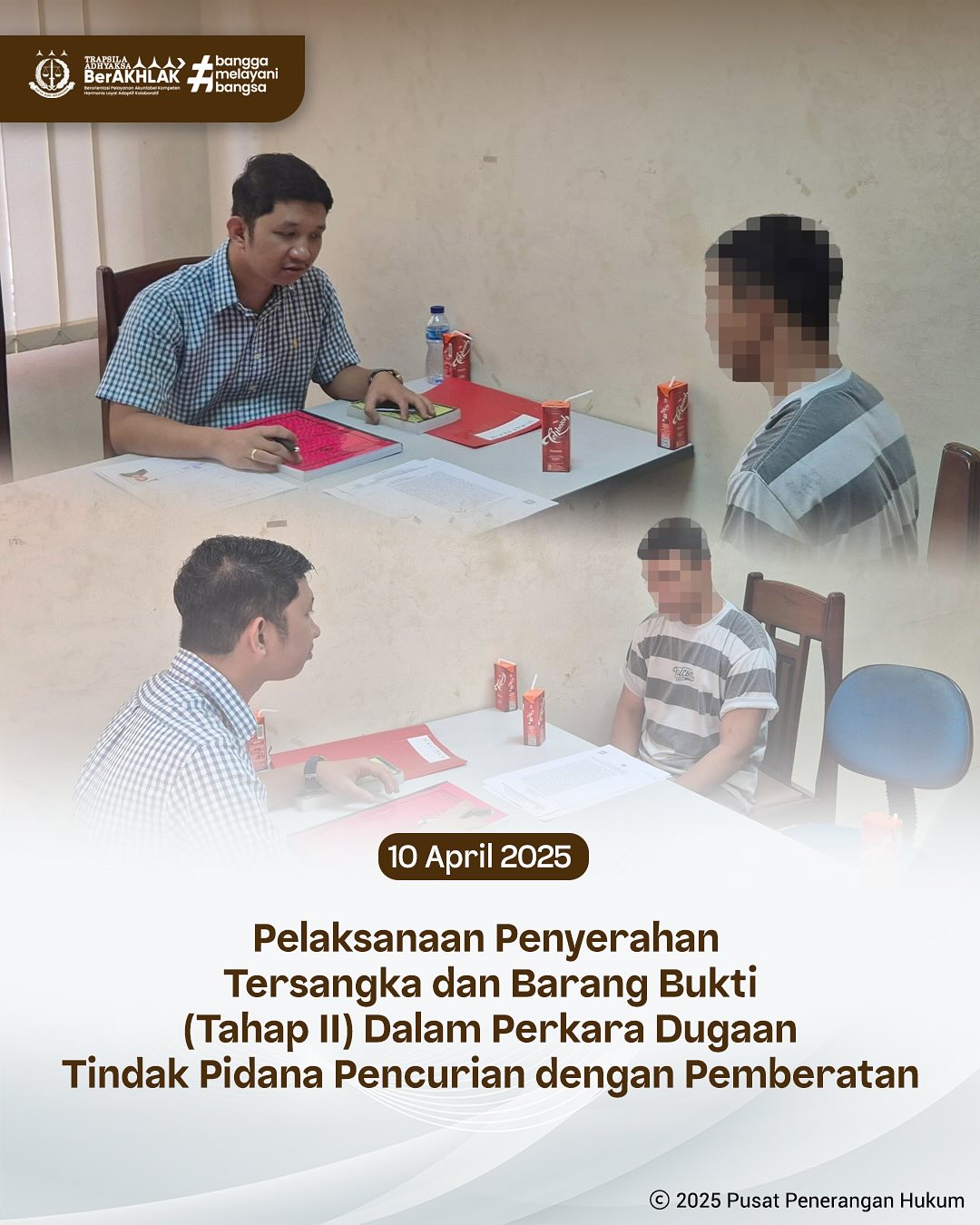 Bahwa pada hari Kamis, 10 April 2025, bertempat di Ruang Pemeriksaan Tahap II telah dilaksanakan Penyerahan Tersangka dan Barang Bukti (Tahap II) Dalam Perkara Dugaan Tindak Pidana Pencurian dengan pemberatan dari Penyidik Polres Sawahlunto - from Instagram
