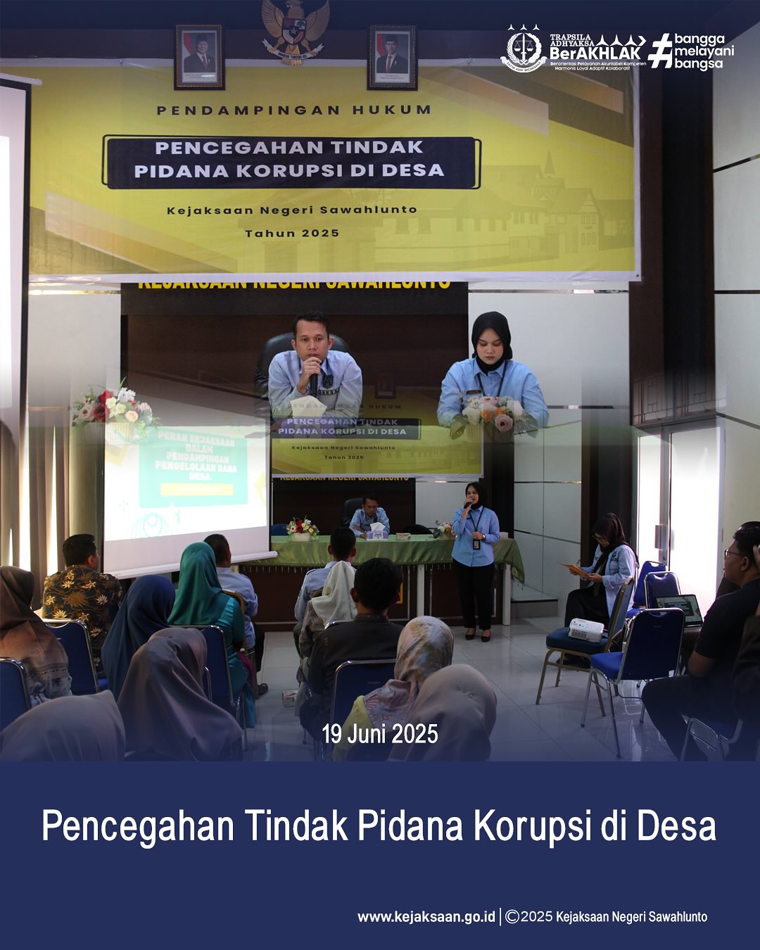Bahwa pada hari Kamis, 19 Juni 2025, bertempat di Aula Kantor Kejaksaan Negeri Sawahlunto, Kepala Seksi Perdata dan Tata Usaha Negara, Bapak Didi Vinaldo Edwar,S.H., berserta Staf Bidang Perdata dan Tata Usaha Negara, melaksanakan kegiatan Pendampingan Penggunaan Dana Desa di Wilayah Kecamatan Silungkang Tahun 2025 dengan tema "Pencegahan Tindak Pidana Korupsi di Desa" - from Instagram