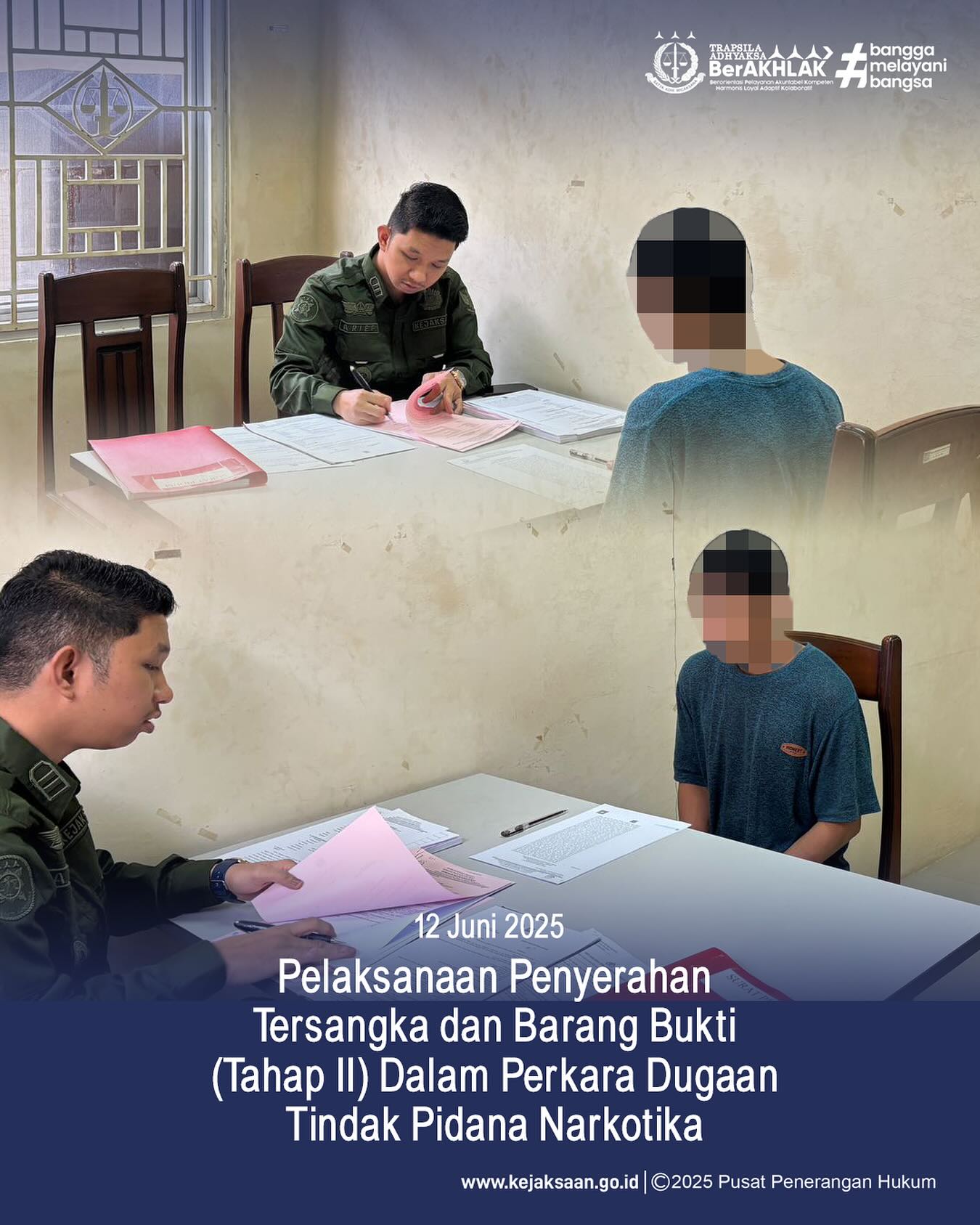 Bahwa pada hari Kamis, 12 Juni 2025, bertempat di Ruang Pemeriksaan Tahap II telah dilaksanakan Penyerahan Tersangka dan Barang Bukti (Tahap II) Dalam Perkara Dugaan Tindak Pidana Narkotika dari Penyidik Polres Sawahlunto - from Instagram