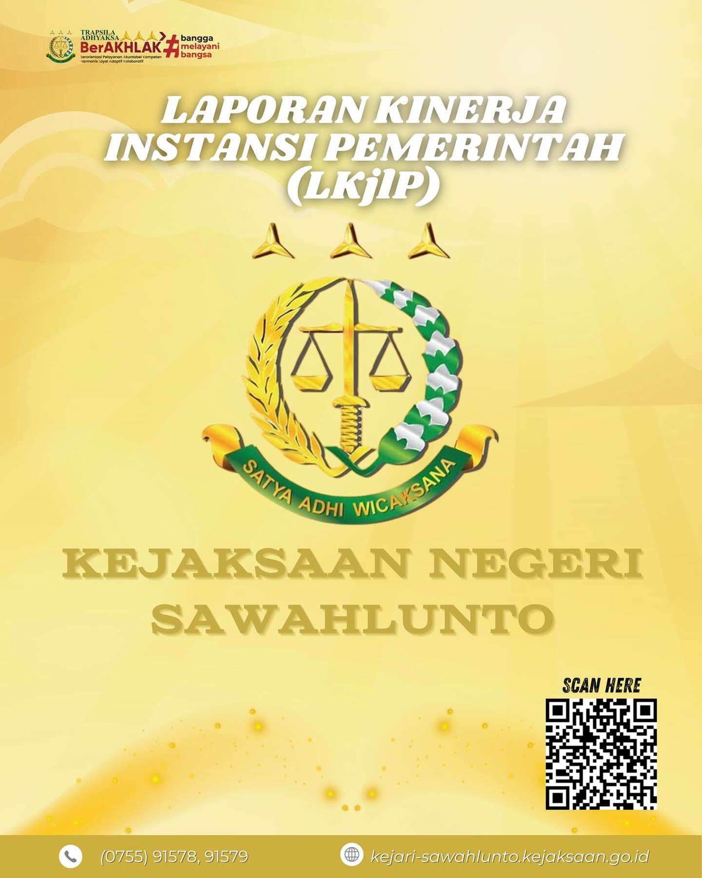 Kejaksaan Negeri Sawahlunto telah menyusun dan mempublikasikan Laporan Kinerja Instansi Pemerintah (LKjlP) sebagai bentuk pertanggungjawaban atas pelaksanaan tugas serta capaian kinerja tahun berjalanUntuk informasi lebih lengkap, masyarakat dapat mengakses melalui tautan berikut : https://drive.google.com/drive/folders/1bD1dwAuA4ucxqegJ0S63yL18ge6u8q6x atau dengan melakukan scan barcode yang tersedia pada postingan ini.Mari bersama kita dukung transparansi, akuntabilitas, dan kinerja Kejaksaan dalam mewujudkan pelayanan publik yang lebih baik. - from Instagram