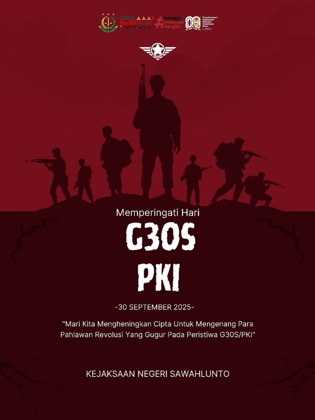 Memperingati Tragedi Gerakan 30 September (G30S/PKI)Mari kita mengheningkan cipta sejenak untuk para pahlawan yang telah gugur dalam peristiwa G30S PKI - from Instagram