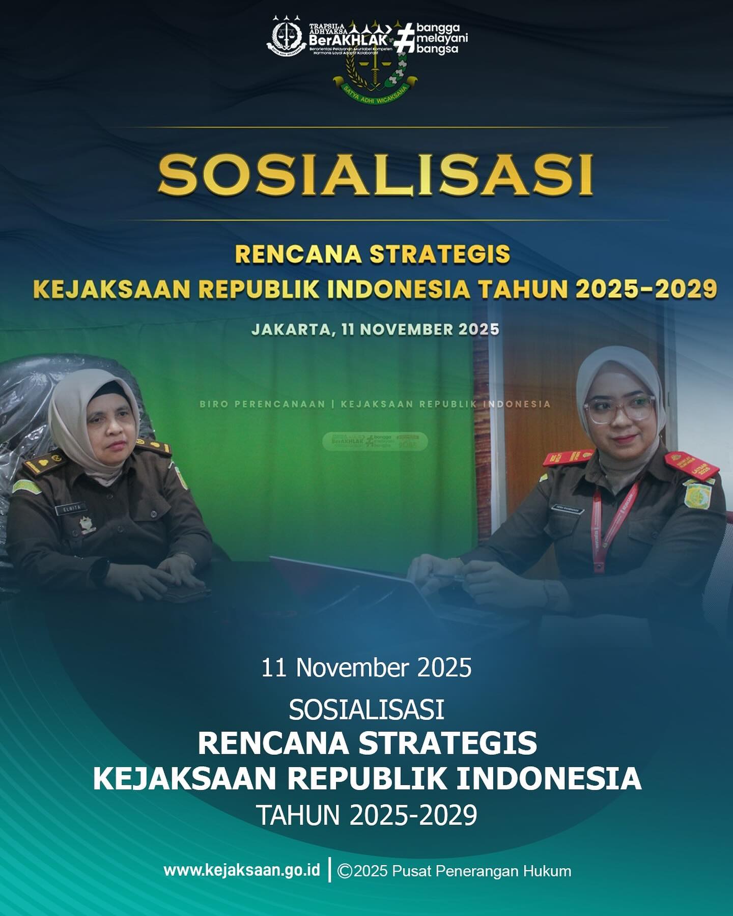Bahwa pada Selasa, 11 November 2025, bertempat di Ruang Video Conference Kantor Kejaksaan Negeri Sawahlunto, Kepala Sub Bagian Pembinaan, ibu Elnita, S.H. beserta staff bagian pembinaan mengikuti Sosialisasi Rencana Strategis Kejaksaan Republik indonesia Tahun 2025-2029.Bahwa Sosialisasi Rencana Strategis Kejaksaan Republik indonesia memberikan pemahaman kepada seluruh jajaran Kejaksaan mengenai arahan kebijakan dan strategi pembangunan lembaga dan mengoptimalkan koordinasi antar unit kerja dalam pelaksanaan rencana strategis pada tahun 2025-2029 - from Instagram