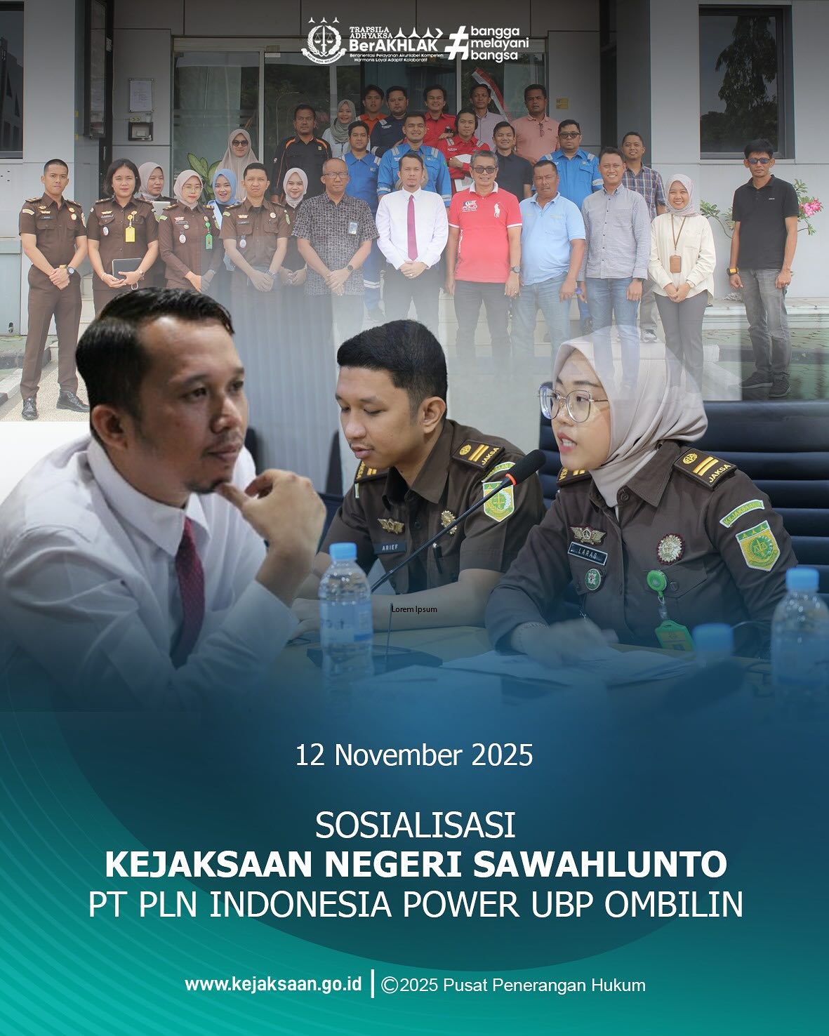Bahwa pada Rabu, 12 November 2025, pukul 10.30 WIB, bertempat di PT PLN Indonesia Power UBP Ombilin Kota Sawahlunto,Kepala Seksi Perdata dan Tata Usaha Negara Kejaksaan Negeri Sawahlunto, Bapak Didi Vinaldo Edwar, S.H, bersama Kasubsi I Bidang Intelijen, Bapak Arief Hidayat, S.H, Kasubsi II Bidang Intelijen, Ibu Laras Iga Mawarni, S.H,serta staf Bidang Intelijen dan Bidang Perdata dan Tata Usaha Negara, melaksanakan sosialisasi tentang Anti Korupsi.Kegiatan ini membahas mengenai gratifikasi dan penyuapan yang kerap terjadi di lingkungan BUMN.Melalui sosialisasi ini, Kejaksaan Negeri Sawahlunto berupaya meningkatkan pemahaman pegawai mengenai:Batasan antara hadiah dan gratifikasi, Dampak hukum dan ancaman hukuman dari penyuapan & gratifikasi, sertaPentingnya menjaga integritas dalam bekerja.Diharapkan kegiatan ini dapat memperkuat komitmen bersama dalam mewujudkan lingkungan kerja yang bersih, berintegritas, dan bebas dari korupsi.Integritas adalah pondasi pelayanan publik yang bersih dan terpercaya. - from Instagram