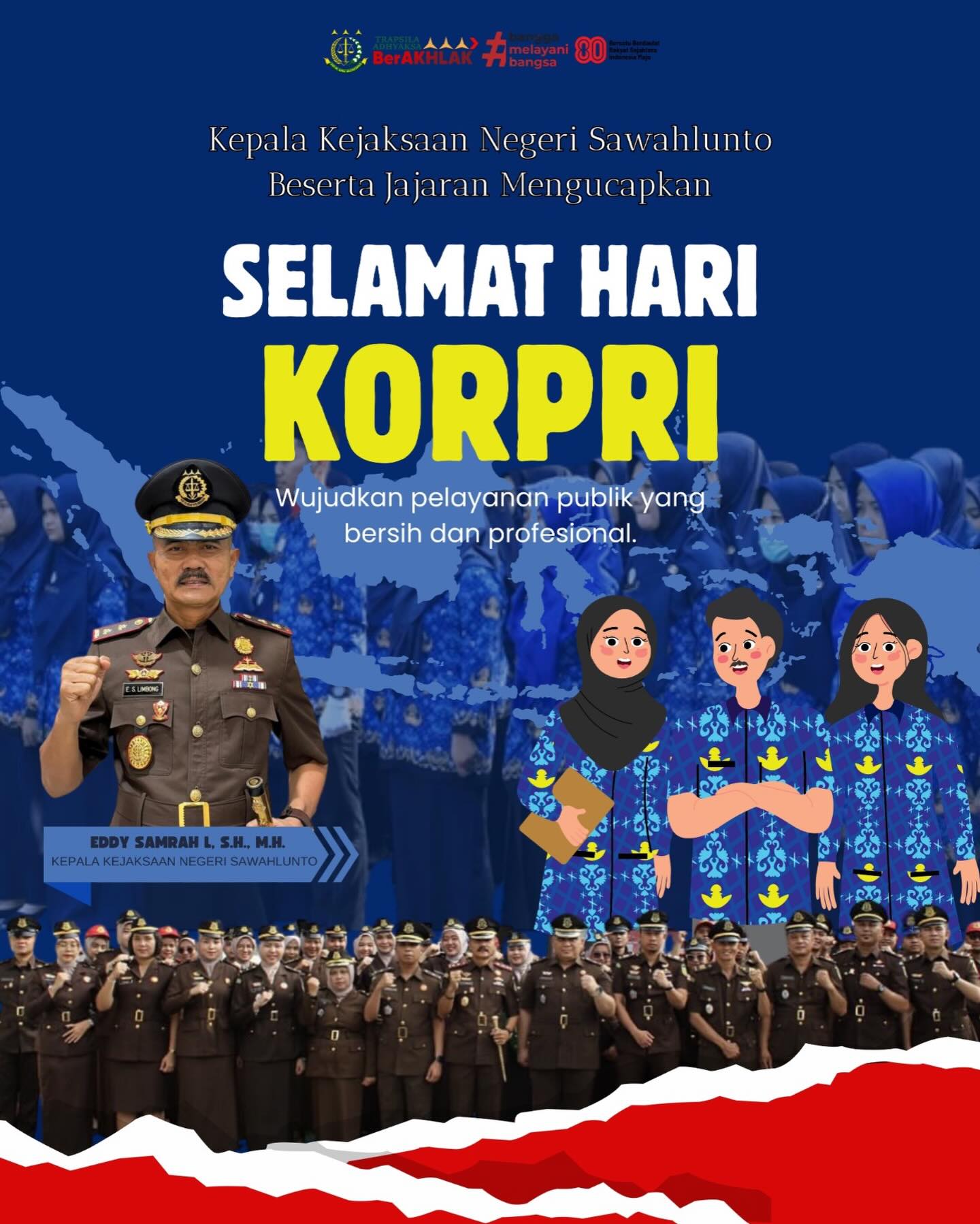 Kepala Kejaksaan Negeri Sawahlunto beserta Jajaran mengucapkan Selamat Hari Korpri."Teruslah Mengabdi dengan Integritas, Loyalitas, dan Pelayanan Terbaik untuk Negeri" - from Instagram